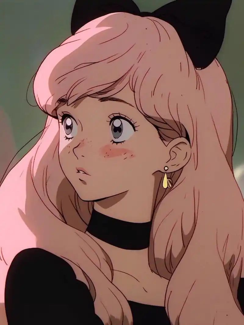 粉毛猫耳少女 |旧漫风女生头像#14