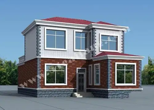 农村经济的两层平房设计面积115平方米有4间带露台的卧室