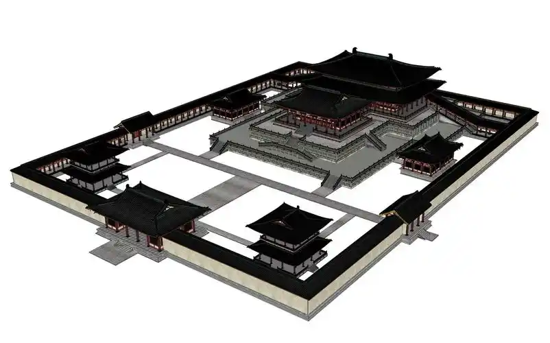 大明宫古建宫殿su模型下载
