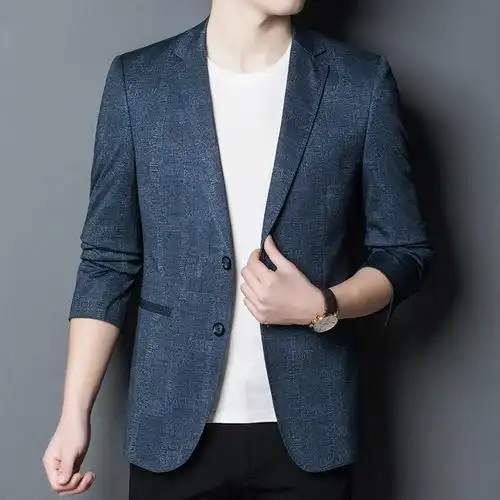 男士春秋季气质百搭新款长袖休闲西服男帅气青年小西装男装潮