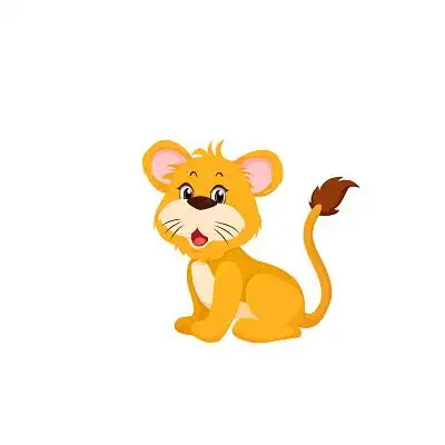 可爱的狮子 png素材 ai素材小狮子元素獅子彩色q版可爱广告通知卡通