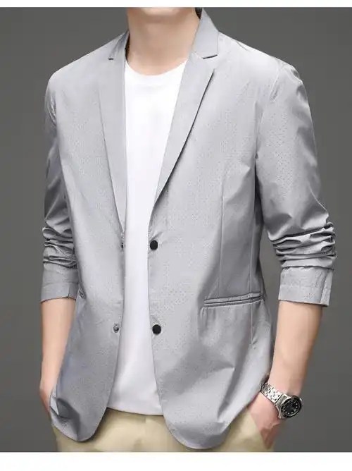 倪雅阁 西服男2021春秋季新款男士中青年纯色商务休闲韩版修身小西装