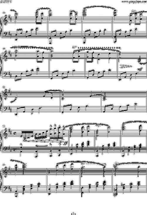 燃情岁月 布拉德 皮特 动漫 钢琴谱 五线谱