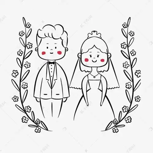 可爱卡通人物婚礼图片婚纱