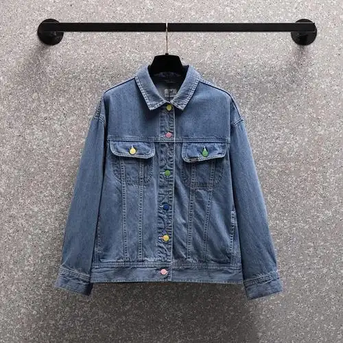 lee女士短外套22春彩色扣子宽松牛仔夹克lwt0024475pn00f-a01287