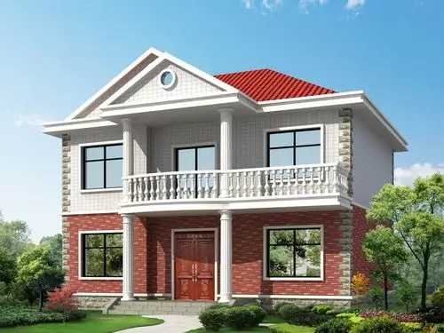 二层带阳台适合农村自建房_12x10米20万左右农村小别墅