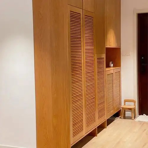 鞋柜 北欧实木衣架鞋柜一体落地玄关柜隔断进门入户柜多功能-阿里巴巴