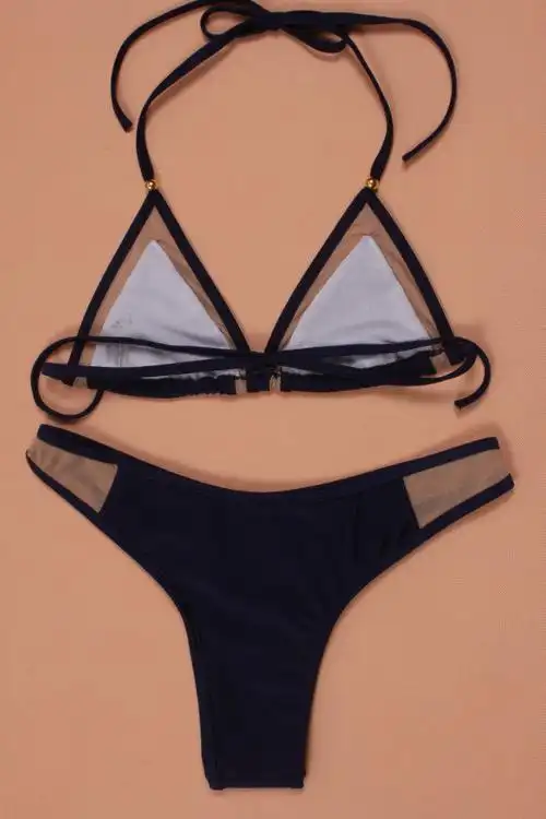 新款三角网纱性感比基尼 bikini 女士泳衣 外贸热销泳装