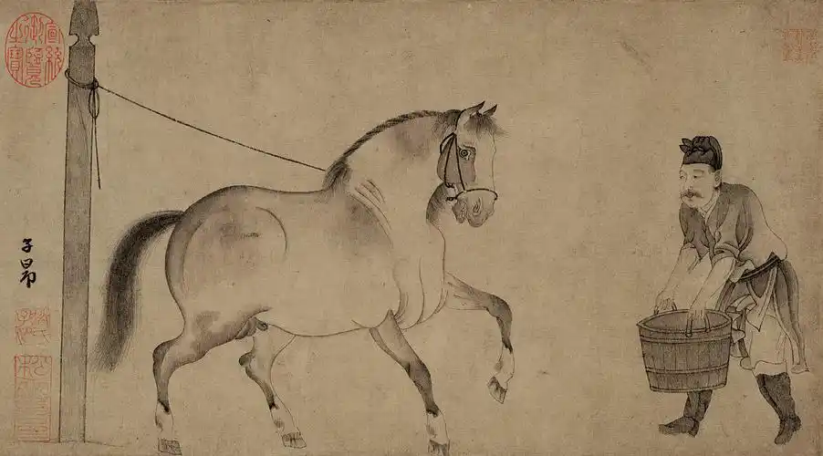 秋郊饮马图 赵孟頫 - 潮河边人 - 潮河边人博客