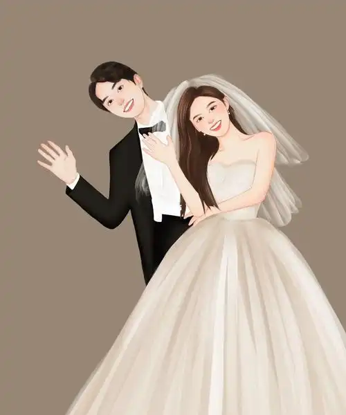 婚纱照手绘