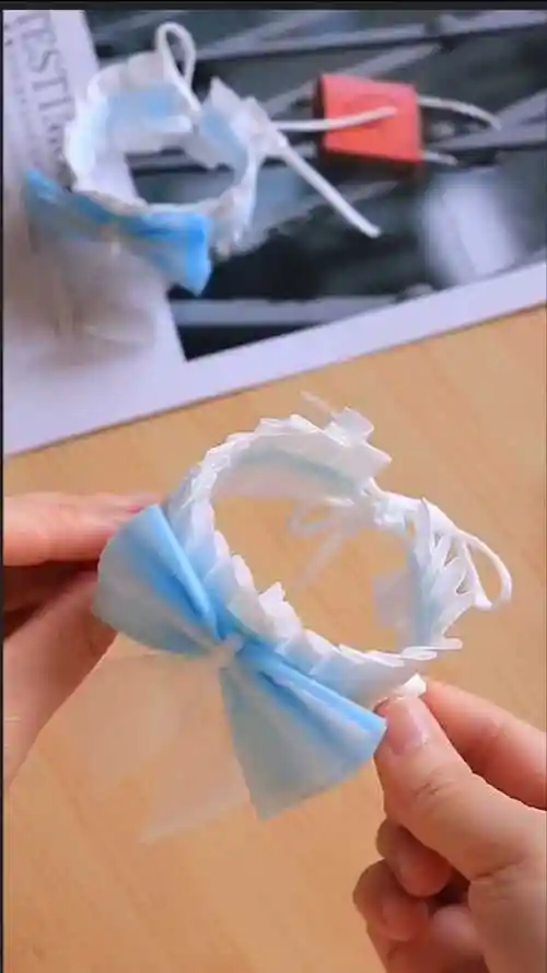 用口罩做一个闺蜜仙女手环这么好看的蝴蝶结真的爱了戴手上肯定美美的