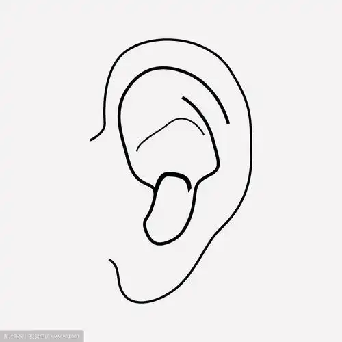 耳朵图标线元素的耳朵