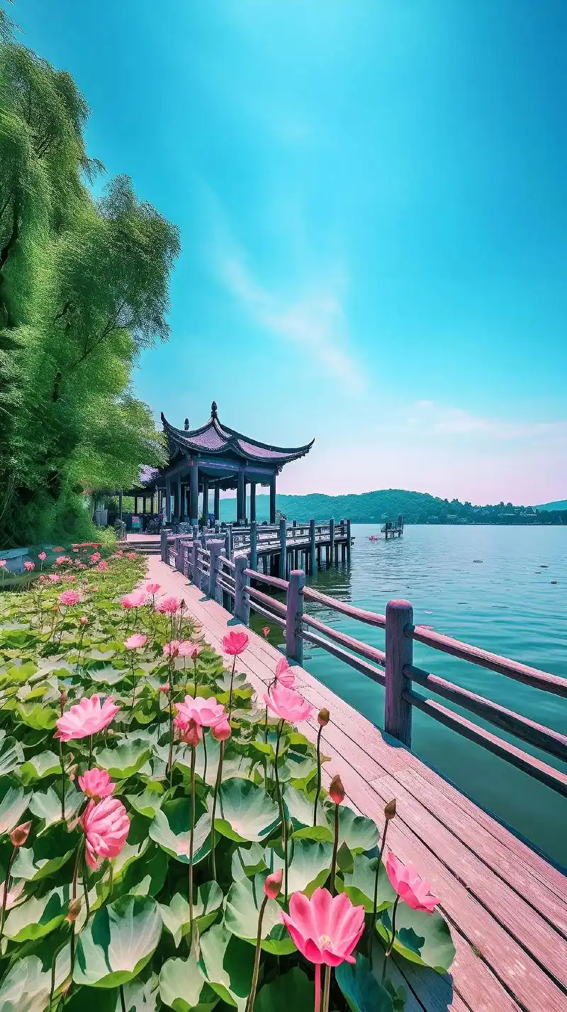 杭州西湖六月荷花开.上有天堂,下有苏杭!西湖美景,天下闻名! - 抖音