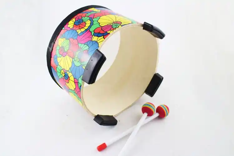 奥尔夫教具10英寸印花地鼓大鼓儿童打击乐器幼儿园玩具手鼓战鼓