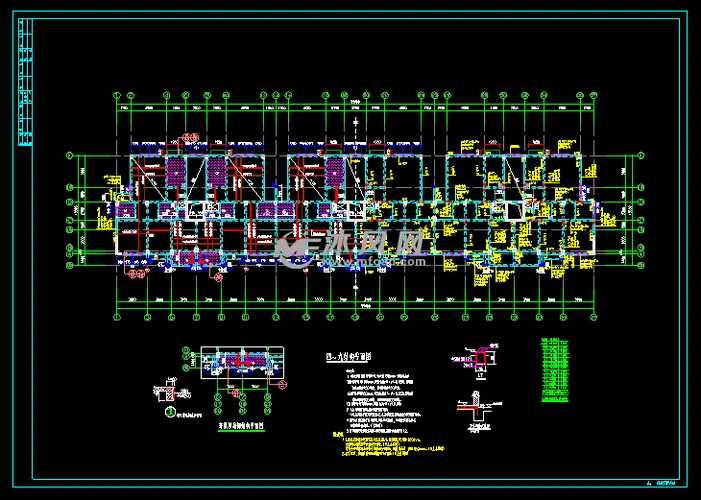 九层框剪小高层住宅结构施工图- 住宅建筑图纸 - 沐风网
