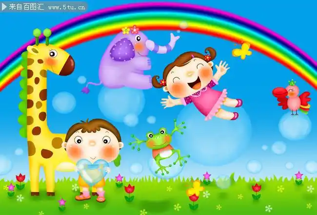儿童背景图片-卡通漫画-百图汇素材网