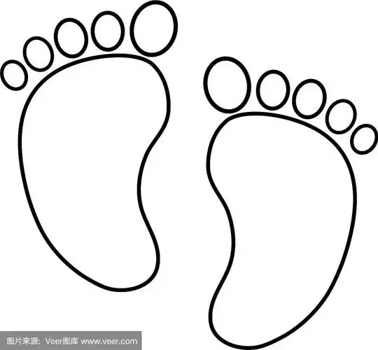 脚印图标卡通在黑色和白色