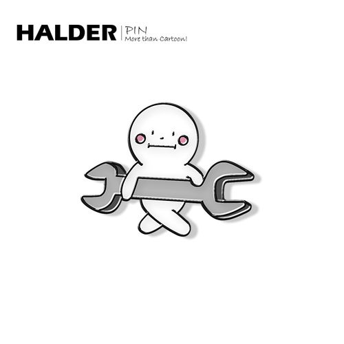 halder 小白人工具人合金属胸针 原创设计程序员it搬砖人徽章