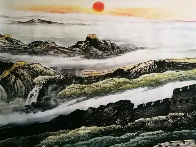 张震鸣山水《长城雄风》_山水国画原作_作品欣赏_收藏价值_7788字画网