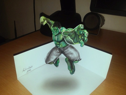 塞尔维亚艺术家尼古拉·丘利奇(nikola culjic)在单页纸上画出3d立