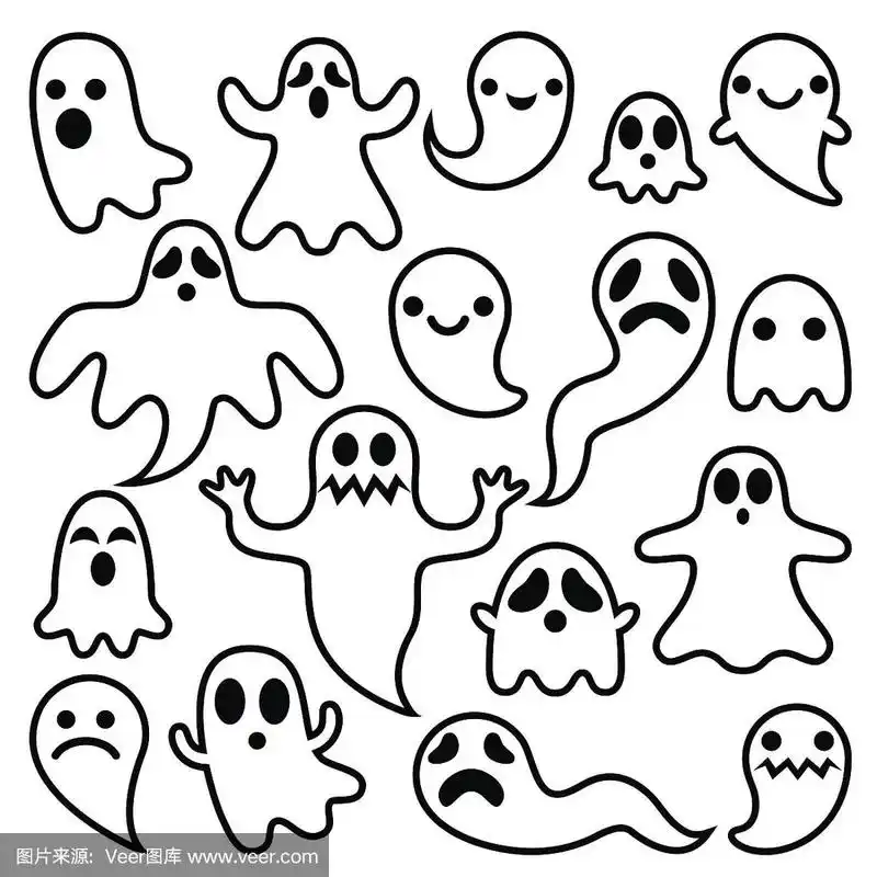 吓人的鬼魂设计,万圣节人物图标设置