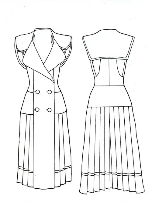 手绘服装款式图正反面