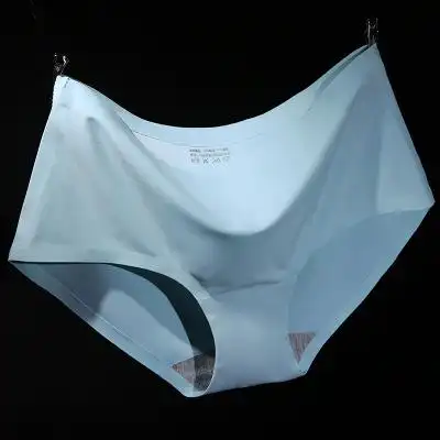 爆款经典女士冰丝无痕内裤一片式三角裤性感纯色高档压边光版102