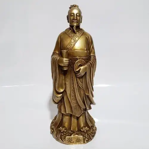 范蠡纯铜财神爷神像招财兴商文财神佛像铜器家饰品摆件