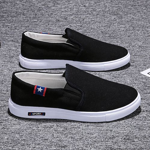 苏芈春季透气老北京布鞋男黑色工作男鞋一脚蹬懒人帆布鞋防滑休闲板鞋