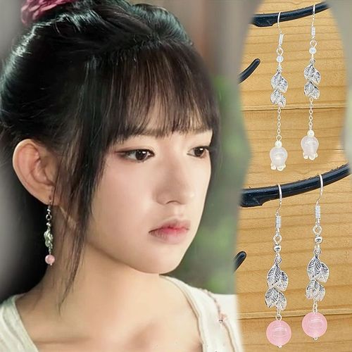 古风铃兰花耳坠925银耳钩程潇同款耳环高颜值汉服古装耳饰耳夹