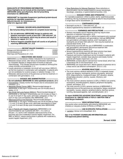 白蛋白结合型紫杉醇(abraxane 原研)fda说明书(英文).pdf