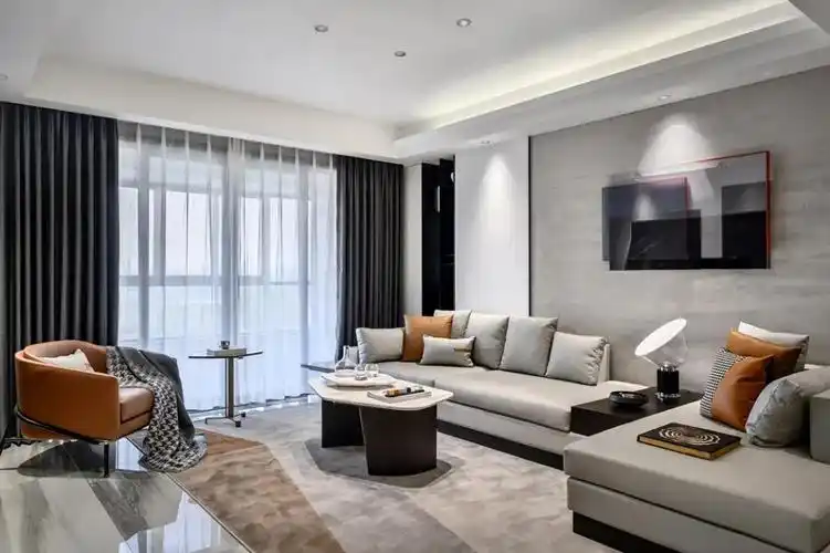 现代轻奢风格装修案例整体空间以现代舒适的格调基础布置上优