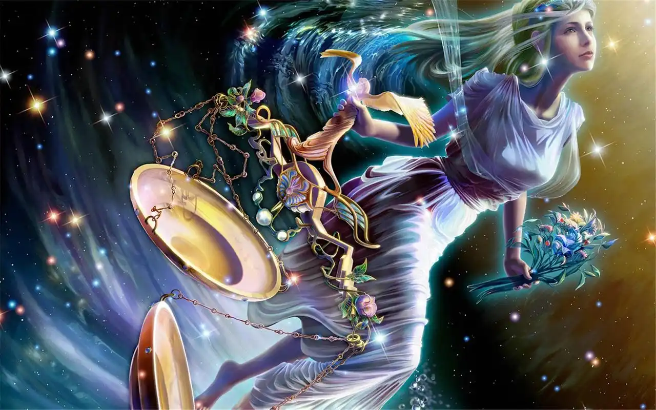 > 超酷炫十二星座精美梦幻卡通高清桌面壁纸(二)(1920×1200)