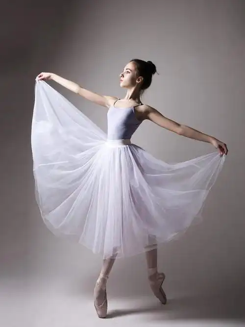 迪士尼旗舰芭蕾长纱裙半身裙练功服长款裙天使芭蕾舞白纱裙舞蹈裙