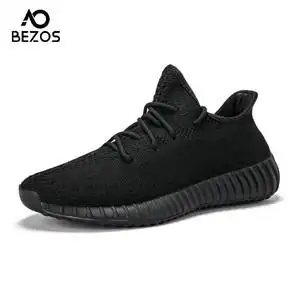 bezos椰子350全黑运动休闲透气跑步鞋新款潮鞋网红情侣鞋冬季运动