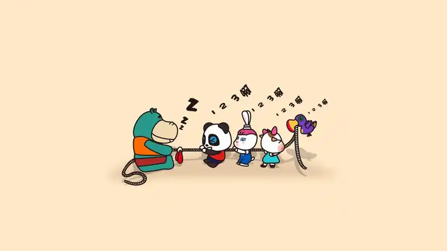 熊仔可爱卡通电脑桌面壁纸图片