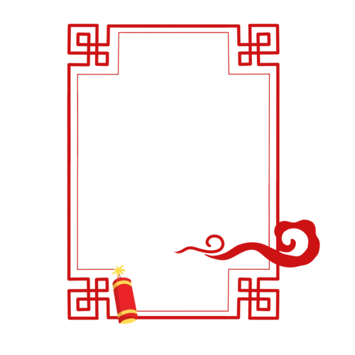 新年红色鞭炮边框图片