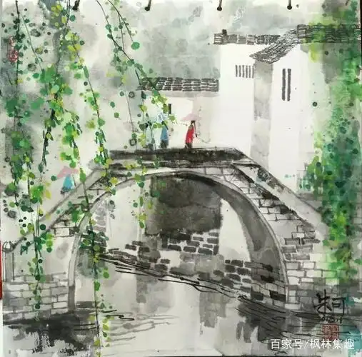 小桥流水人家他的画散发着一股乡土温馨幽远的气息