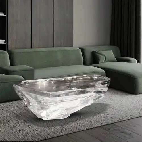 现代轻奢  #意风家具  #餐桌  #透明树脂摆件  #透明艺术品  #茶几