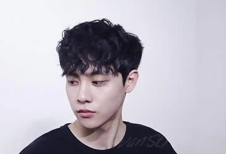 只烫不染的发型蓬松凌乱有型的男生发型