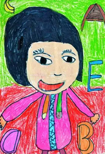 少儿书画作品-自画像/儿童书画作品自画像欣赏_中国少儿美术教育网