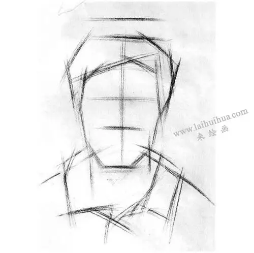 男中年头像结构素描画法