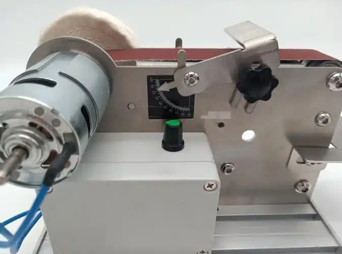 定制小型电瓶电动砂带机抛光机打磨机定角磨刀机开v刃机diy台式砂带机