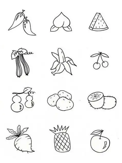 简笔画100款萌翻了的食物简笔画和孩子一起画着玩儿吧可入手帐素材 小