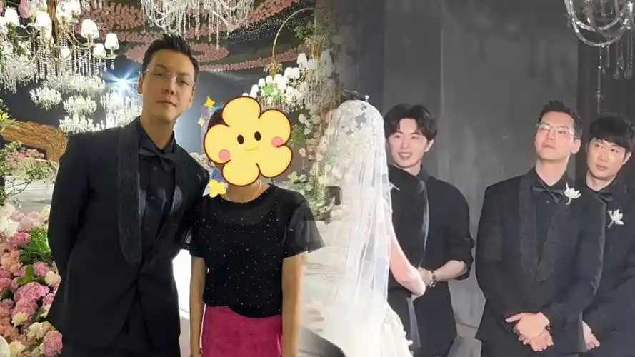 陈伟霆给兄弟当伴郎,金丝眼镜黑西装霸总既视感,亲切合照接地气