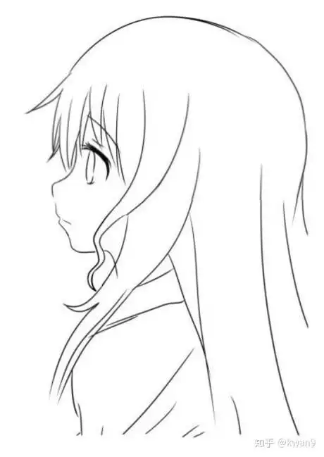 女孩侧脸简笔画
