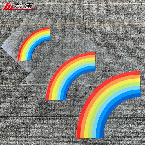 小彩虹创意可爱卡通装饰个性趣味划痕反光车贴车尾防水电动车贴纸