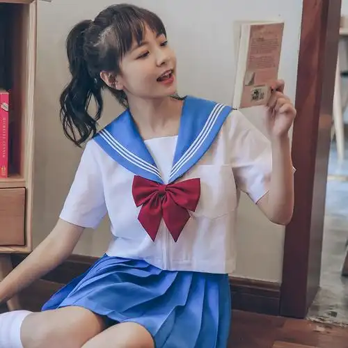 米蓝套装学院少女学生可爱水手jk日系原创学生校服