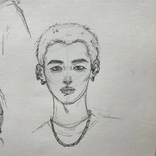 今天画个男孩子#画画  #手绘  #线稿  #素描#cheen的画画日记#寸头