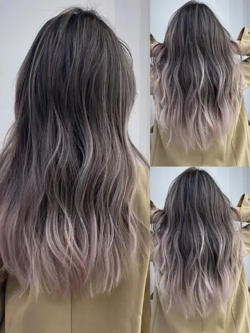 雾感灰紫色77巴黎画染 挑染 欧美风发色
